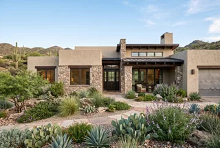 Original image: Desert buildings and landscaped paths