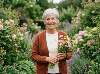 Original image: Garden portrait with flowers